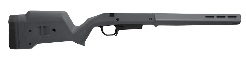 Magpul Hunter American Stock Gray Adjustable Synthetic Stock with Aluminum Chassis for Short Action Ruger American Right Hand Includes STANAG Mag Well
