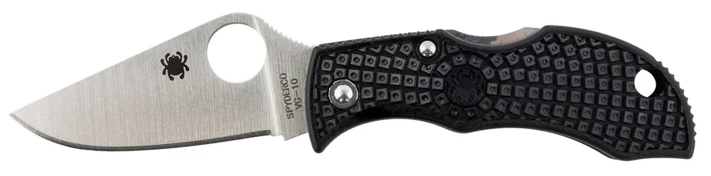 Spyderco Manbug 1.95" Folding Plain VG-10 SS Blade Black FRN Handle