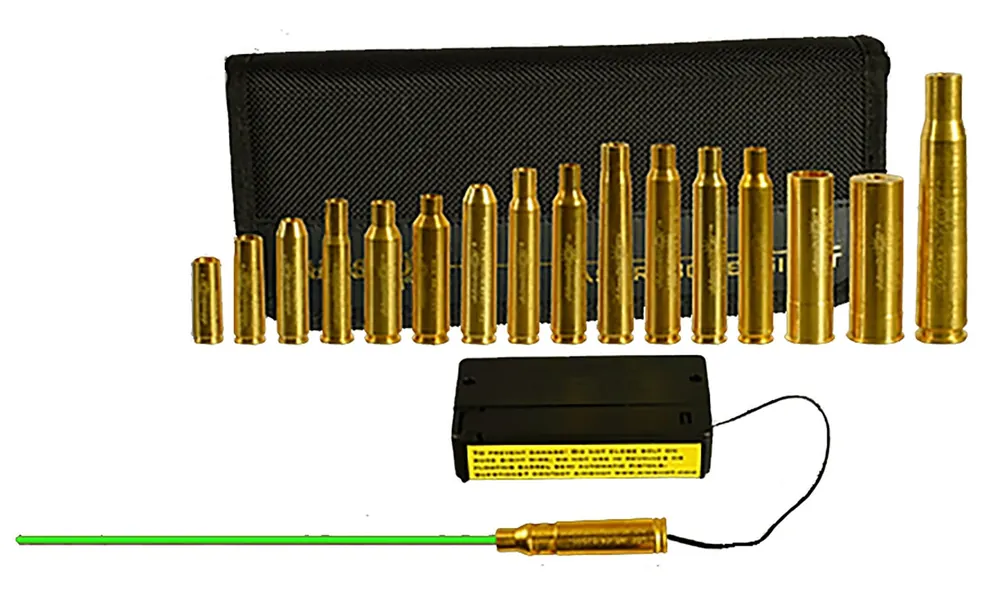 AimShot, Master Kit, Multi-Caliber, Bore Sight with Green 532nM Laser for Rifles (Batteries Not Included)