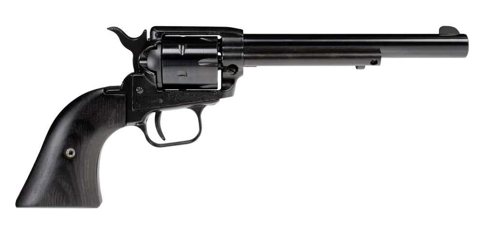 Heritage Mfg RR22B4-BBK Rough Rider 22 LR Caliber with 4.75" Black Oxide Finish Barrel, 6rd Capacity Black Oxide Finish Cylinder, Black Finish Zamak Frame & Black Laminate Wood Grip