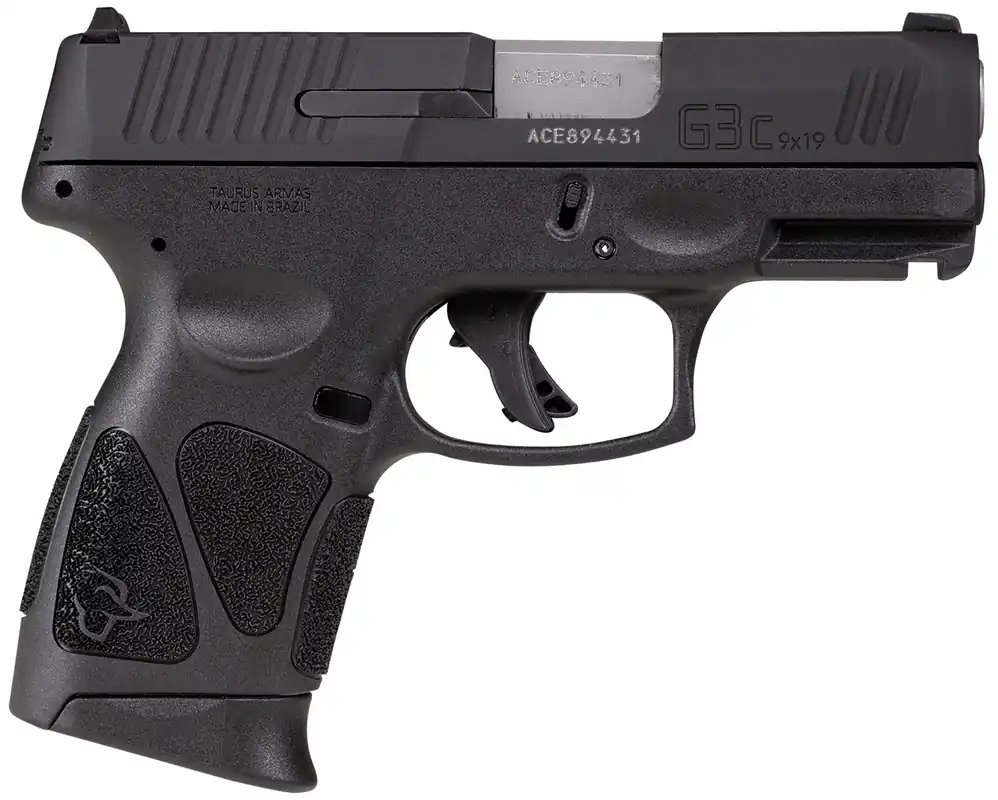 Taurus G3C 9mm Luger 12+1 3.26" Matte Stainless Barrel Matte Black Tenifer Serrated Steel Slide 1G3CSR9031