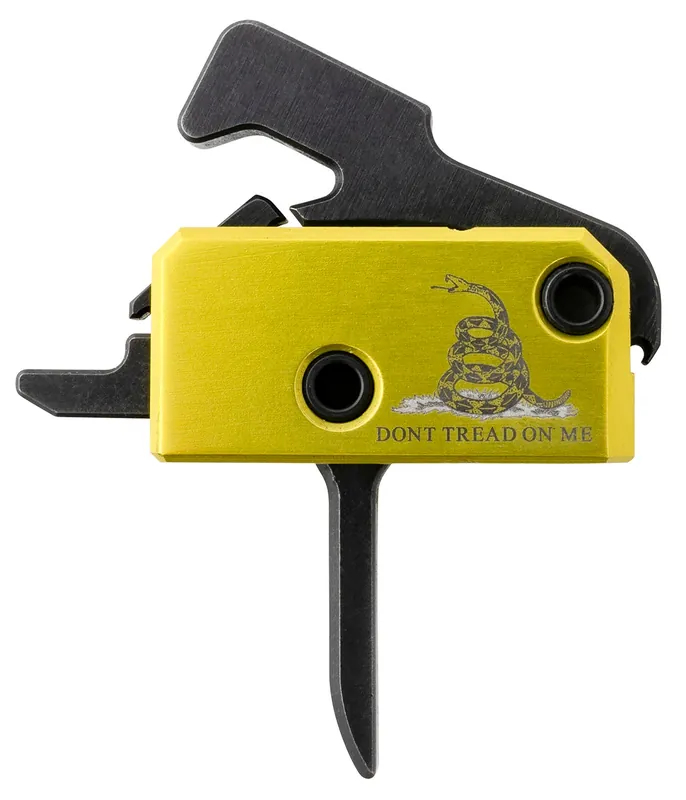 Rise Armament Don‘t Tread on Me Trigger Assembly Single-Stage Flat Trigger with 3.50 lbs Draw Weight, Don‘t Tread on Me Flag Finish for AR-Platform
