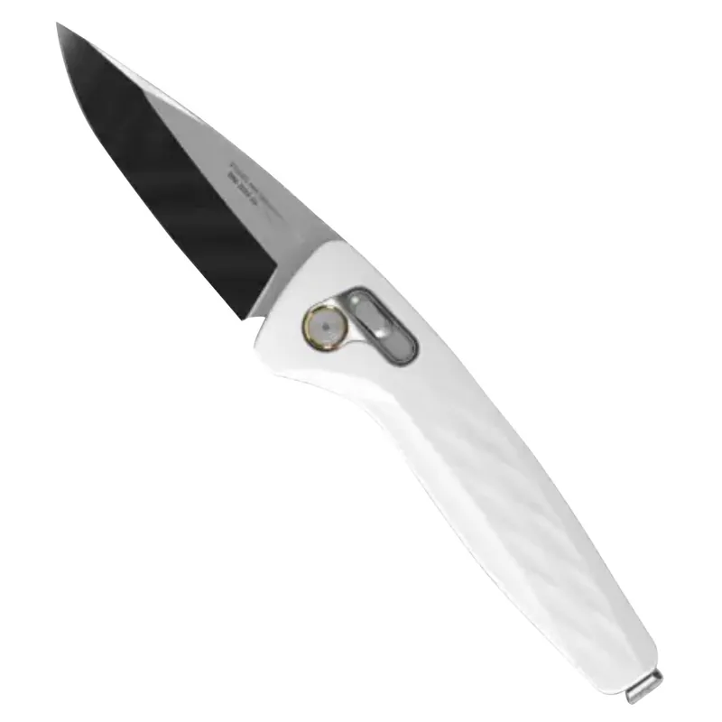 S.O.G One-Zero XR 3.10" Folding Plain Black Chrome Cryo CPM Steel Blade White Sculpted Aluminum Handle