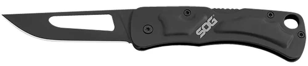 S.O.G Centi II 2.10" Folding Straight Back Plain Black Hardcased Stainless Steel Blade/Black Stainless Steel Handle
