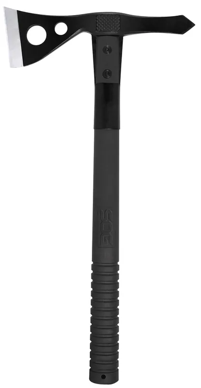 Tactical 2.75" Blade 420HC SS Blade Black Side Hammer Checkering GRN Handle 15.75" Long Tomahawk