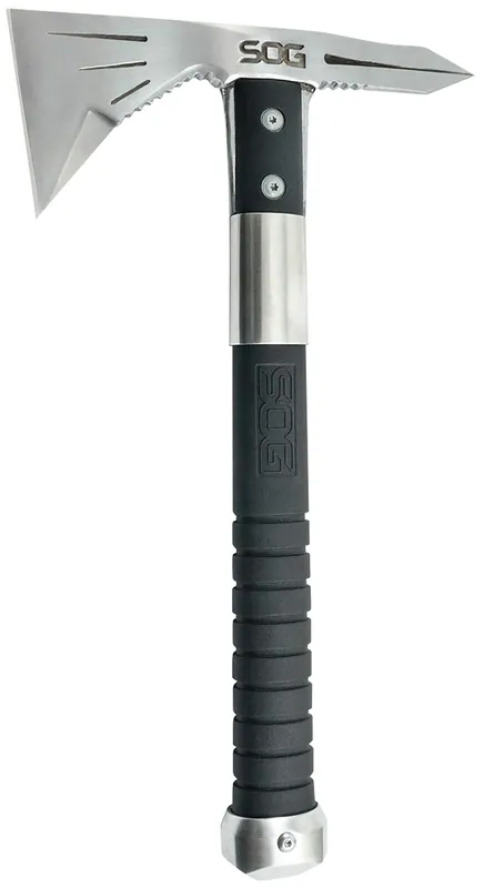 Voodoo Hawk Mini 2.75" Blade 3Cr13MoV SS Blade Black Side Hammer Checkering w/"SOG" GRN Handle 12.50" Long Tomahawk
