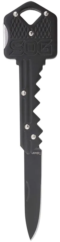 Key 1.50" Folding Plain Drop Point Black Hardcased 5Cr13MoV SS Blade/Black Stainless Steel Handle
