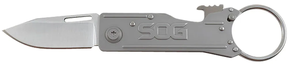KeyTron 1.80" Folding Plain Clip Point Grey 5Cr13MoV SS Blade/ Grey Stainless Steel Handle
