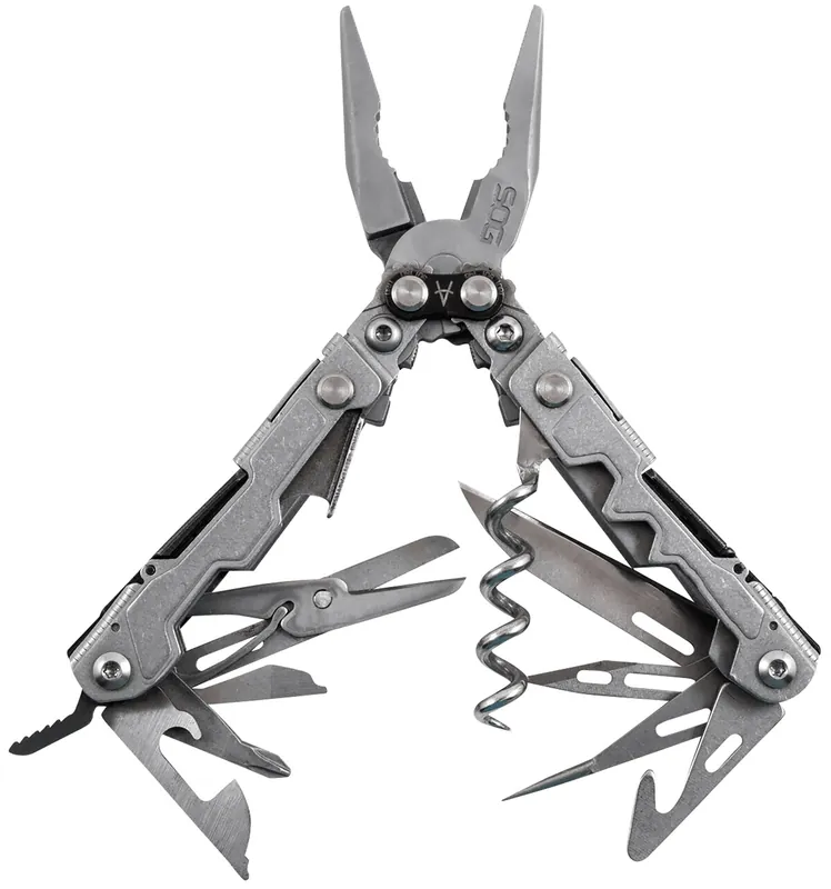 PowerLitre Stonewashed 5Cr15MoV Stainless Steel 5.10" Long Features 19 Tools