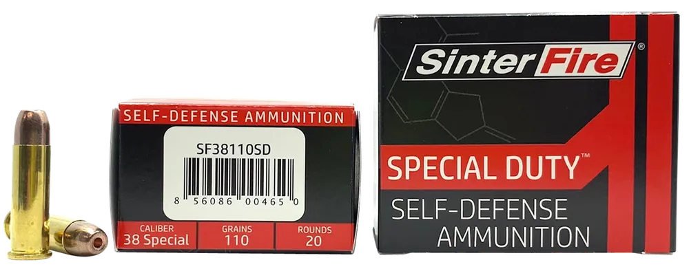 SinterFire Inc Special Duty (SD) 38 Special 110 gr Lead Free Frangible Hollow Point 20 Bx/ 10 Cs