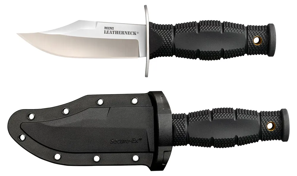 Cold Steel Leatherneck Mini 3.50" Fixed Plain Clip Point 8Cr13MoV SS Blade/ Black Contoured Kray-Ex Handle
