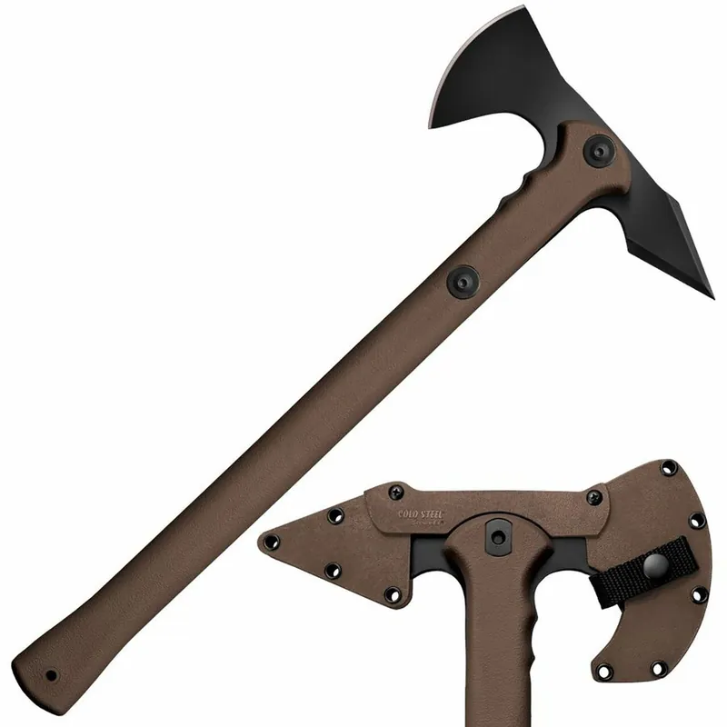 Cold Steel Trench Hawk 3.50" Blade 1055 Carbon Steel Blade Flat Dark Earth Polypropylene Handle 19" Long Tomahawk