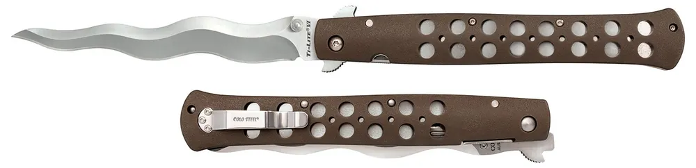 Cold Steel Ti-Lite 6" Folding Plain Kris AUS 10A Steel Blade/ Black Griv-Ex Handle