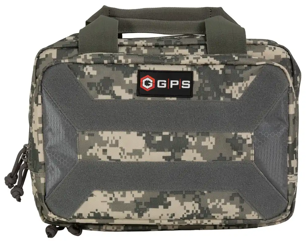 G*Outdoors Pistol Case Black 600D Polyester with Mag Storage, Lockable Zippers & Cushioned Compartment Holds 1 Handgun 13 L x 9" H x 5.50" W Exterior Dimensions"
