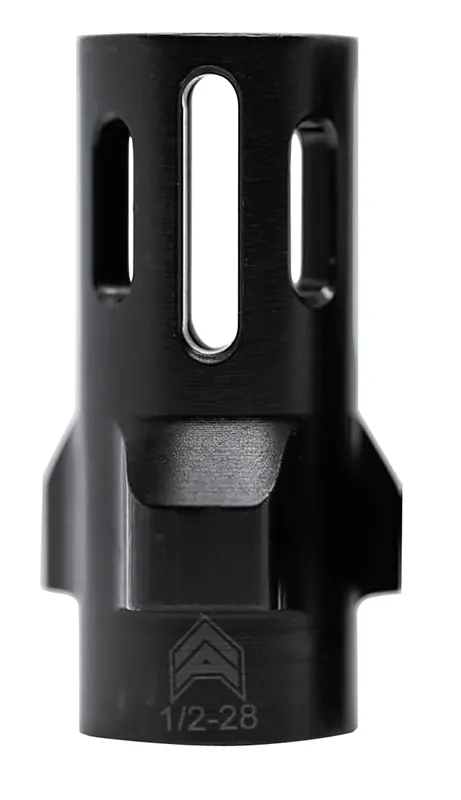 Angstadt Arms Flash Hider Black Hardcoat Anodized Steel with 1/2"-28 tpi Threads 1.42" OAL for 9mm Luger