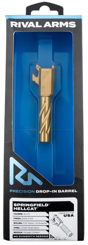 Rival Arms Precision V1 Gold PVD Stainless Steel Spiral Fluted for Springfield Hellcat