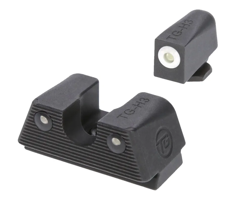 TruGlo Tritium X Tritium Green with White Outline Front & Rear Steel Nitride Fortress Finished Frame for Most Glocks