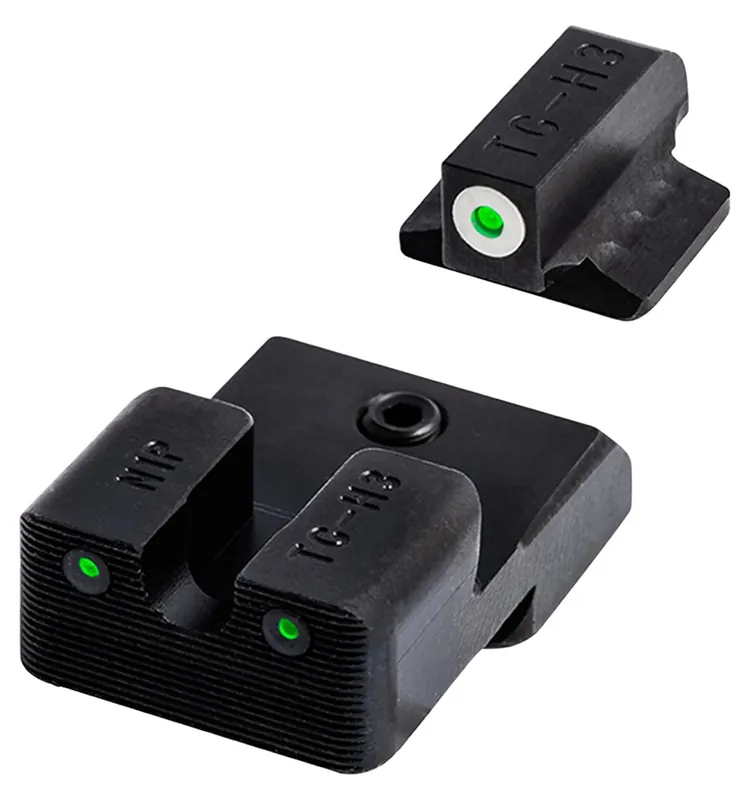TruGlo Tritium Pro Night Sights Low Set Tritium Green with Orange Outline Front/Green Rear with Nitride Fortress Frame for Glock 42, 43 MOS