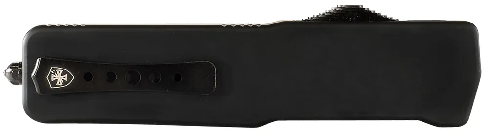 Templar Knife Premium Lightweight Large 3.50" OTF Drop Point Plain Black Oxide Stonewashed Powdered D2 Steel Blade/5.25" Black Rubber/Aluminum Handle