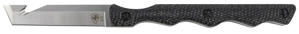 Templar Knife Neck 2.46" Fixed Tanto Plain Powder Coated D2 Steel Blade/ 4.22" Black Canvas Micarta Handle Includes Lanyard/Sheath
