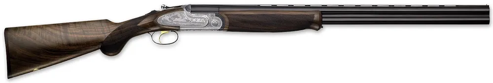 F.A.I.R. 16 Gauge with 28" Blued Barrel, 2.75" Chamber, 2rd Capacity, Chrome Engraved Metal Finish, Walnut Stock & Gold Trigger Ambidextrous Hand (Full Size)