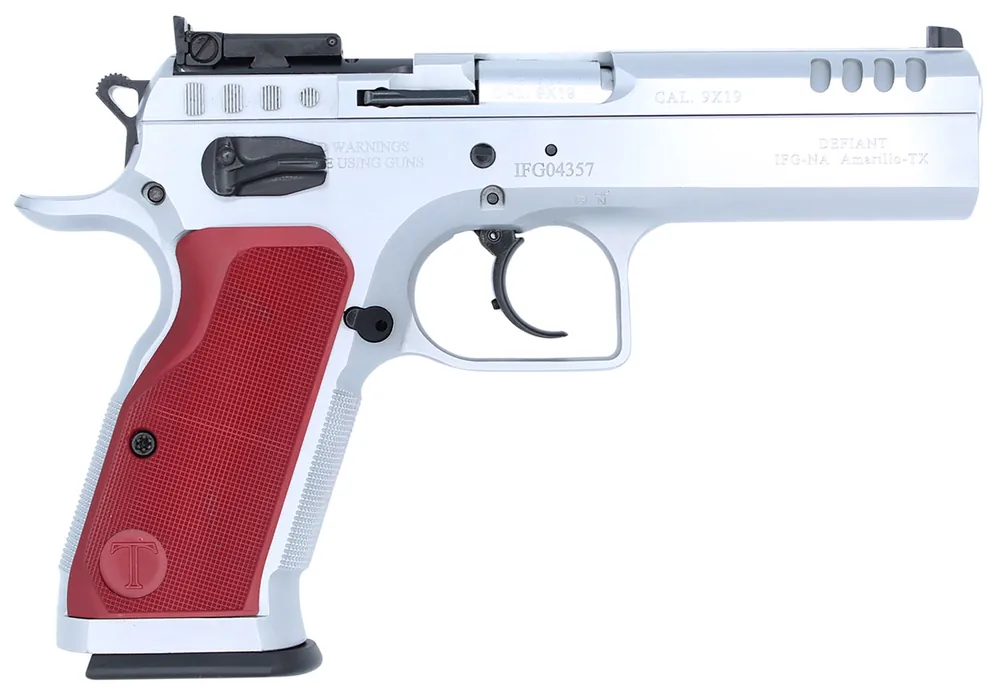 Tanfoglio IFG Stock II 9mm Luger Pistol 4.44" Stainless/Red TFSTOCK29OR