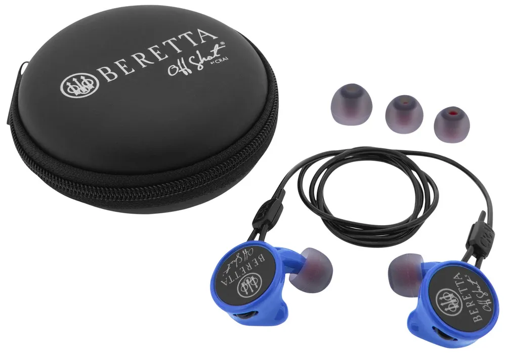 Beretta USA Mini Headset Comfort Plus Silicone Ear Piece 32 dB In The Ear Blue Ear Buds