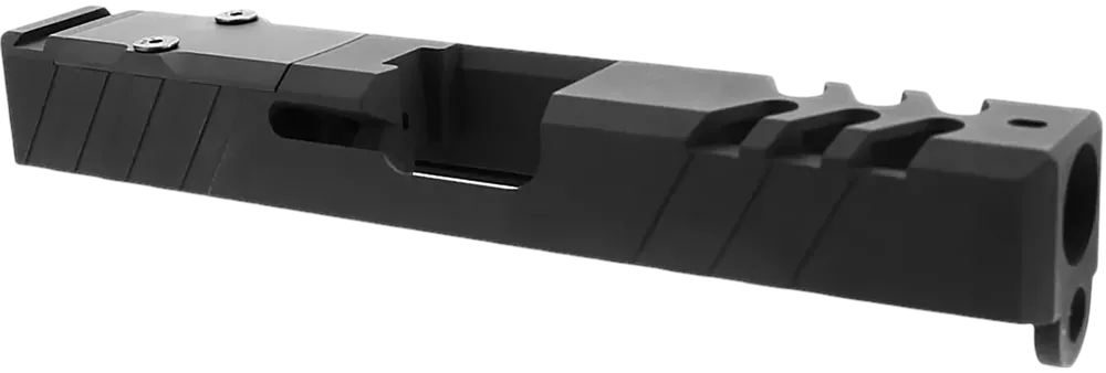 TacFire Replacement Slide 40 S&W Graphite Black Cerakote Stainless Steel with Optics Cut & Slide Ports for Glock 23 Gen3