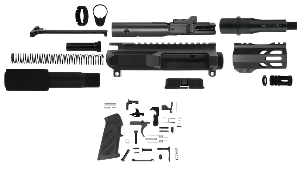TacFire AR Build Kit 9mm Luger 4.50" Barrel Black for AR Platform