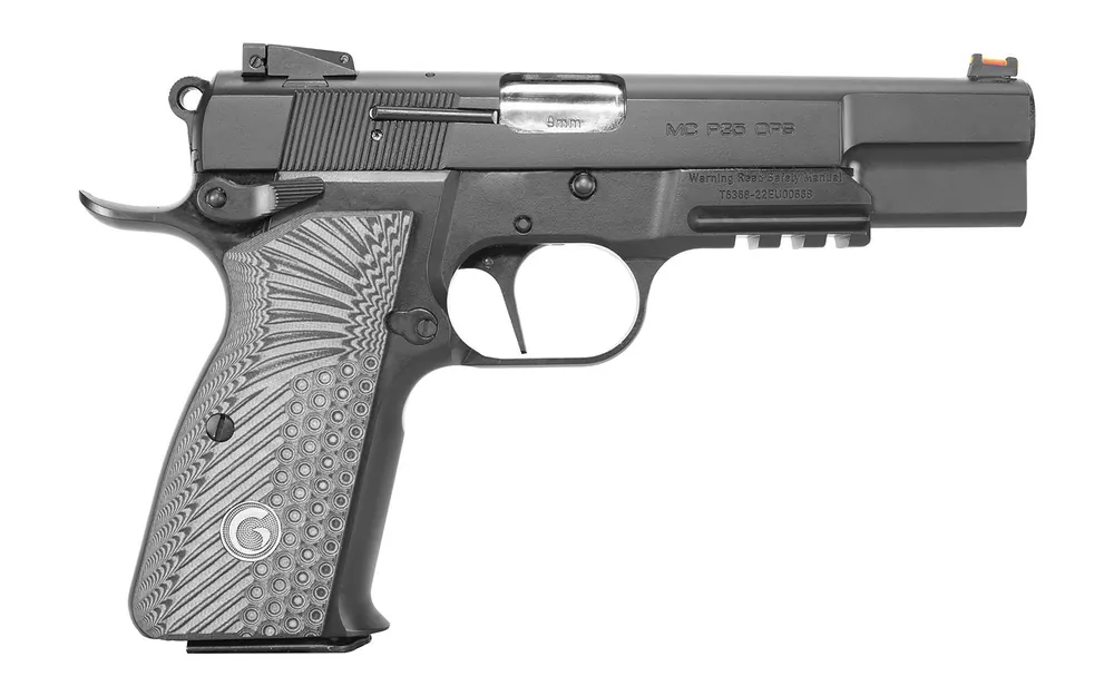 Girsan MCP35 OPS 9mm Pistol 15+1 4.87" Barrel Adj Rear Sight Ambi Safety G10 Grips SAO Steel Black 390470