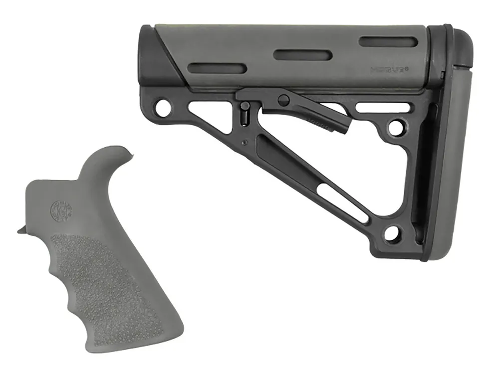 Hogue OverMolded Collapsible Buttstock for AR-15, M16 with Mil-Spec Buffer Tube (Tube Not Included)