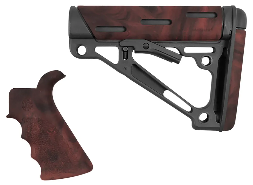 Hogue OverMolded Synthetic Collapsible Buttstock for AR-15, M16 with Mil-Spec Buffer Tube (Tube Not Included)