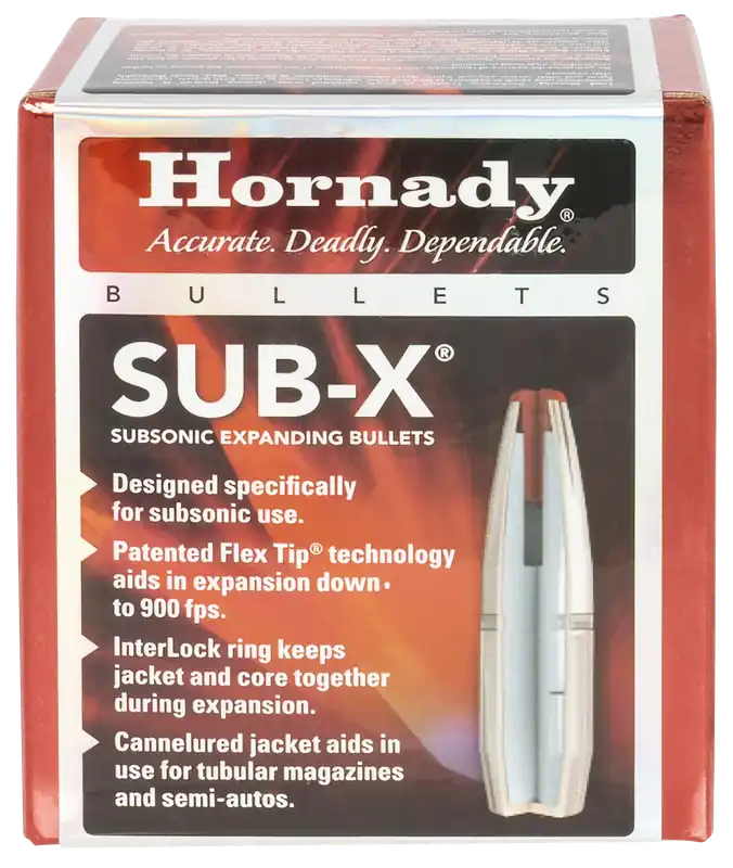 Hornady Sub-X 30/308 Cal 175 gr Subsonic-eXpanding 100 Per Box
