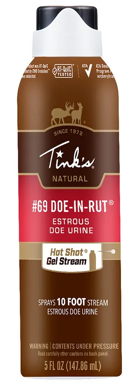 Tinks 69 Hot Shot Gel Stream 5 oz Deer Attractant Doe In Estrus Scent