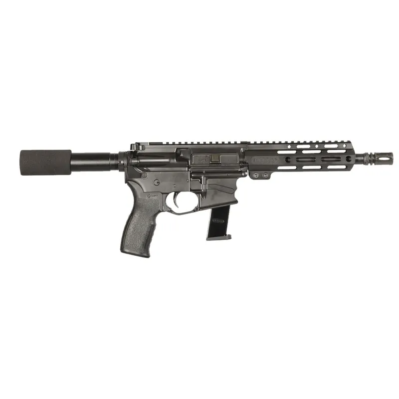 Bersa AR9 9mm 30+1 8" Steel Barrel w/ A2 Flash Hider Alum Rec M-LOK Handguard Pic Rail Buffer Tube Stock Black BAR9BS8BSC
