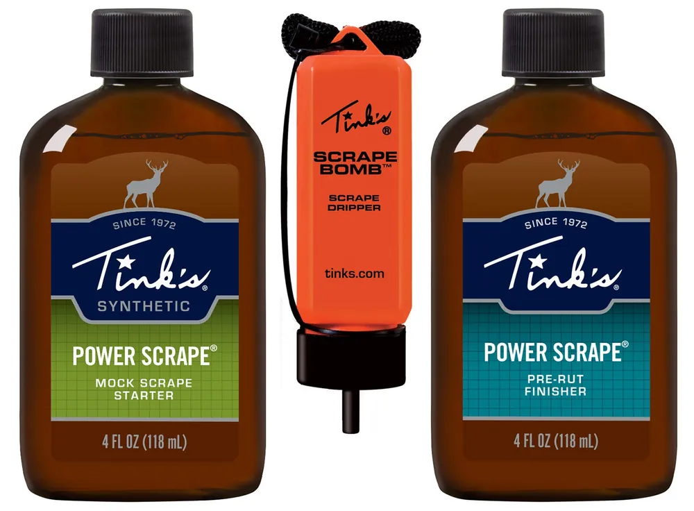 Tinks Power Scrape All-Season Kit Scent & Pre-Rut Finisher Scent (4 oz Bottles)