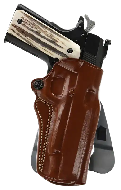Galco Speed Master 2.0 OWB Open Top Style Leather w/ Tan Finish & Switchable Paddle/Belt Loop Mount Type fits 5" Barrel 1911 LH