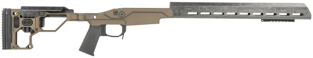 Christensen Arms Modern Precision Rifle Chassis Desert Brown & Exposed Carbon Fiber for Rem 700 Long Action RH