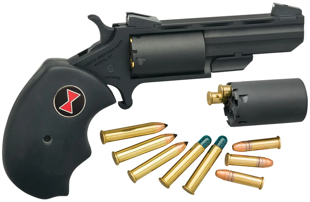 North American Arms Black Widow 22 LR/22 WMR Revolver 2" 5 Shot Black NAA-BWC-CRK