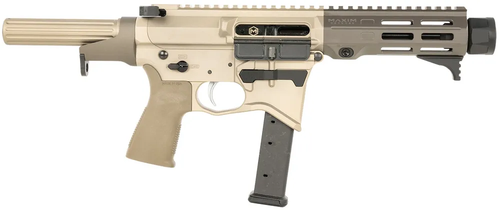 Maxim Defense CPS 9mm Luger 5.50" CMV Barrel Alum Rec M-LOK Handguard Brake Rail Syn Grip Buffer Tube Stock Brown MXM48173
