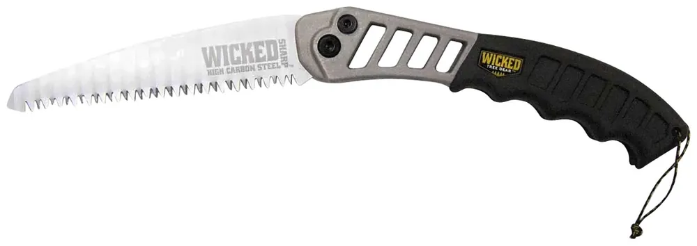 Wicked Tree GearHand Saw Folding Saw 7" High Carbon Steel Blade Black Overmolded Aluminum Handle