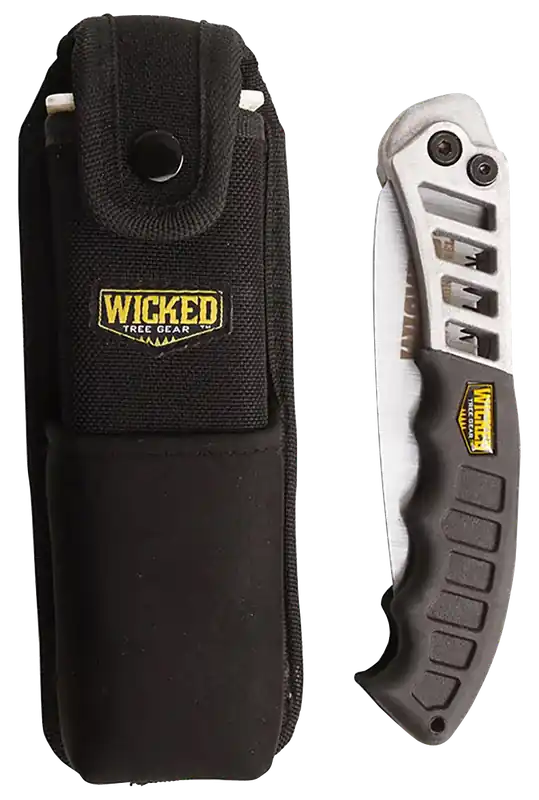 Wicked Tree Gear Combo Pack Folding Saw 7" High Carbon Steel Blade/Black Overmolded Aluminum Handle
