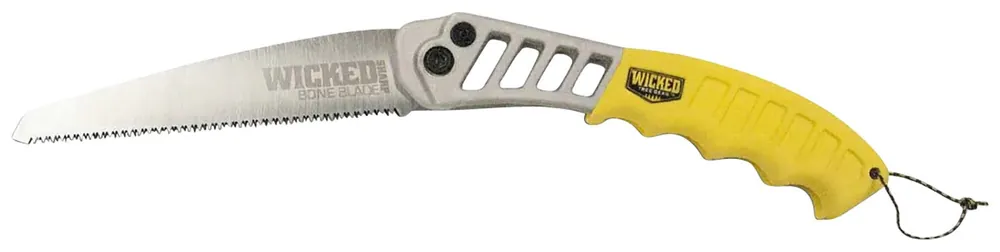 Wicked Tree GearTough Utility Folding Saw 7" High Carbon Steel Blade/Yellow Overmold Aluminum Handle