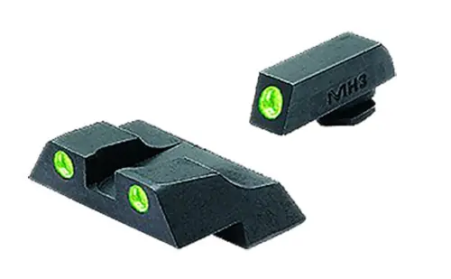 Meprolight USA Mepro Tru-Dot Fixed Sights Self-Illuminated Green Tritium Front & Rear with Black Frame for Glock 26,27,28