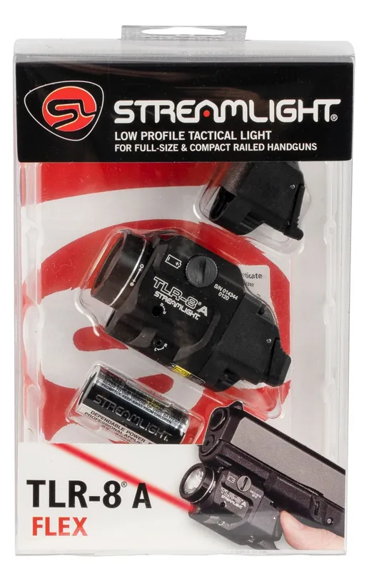 Streamlight TLR-8 A Weapon Light w/Laser 500 Lumens Output White LED Light Red Laser 140 Meters Beam Black Anodized Aluminum