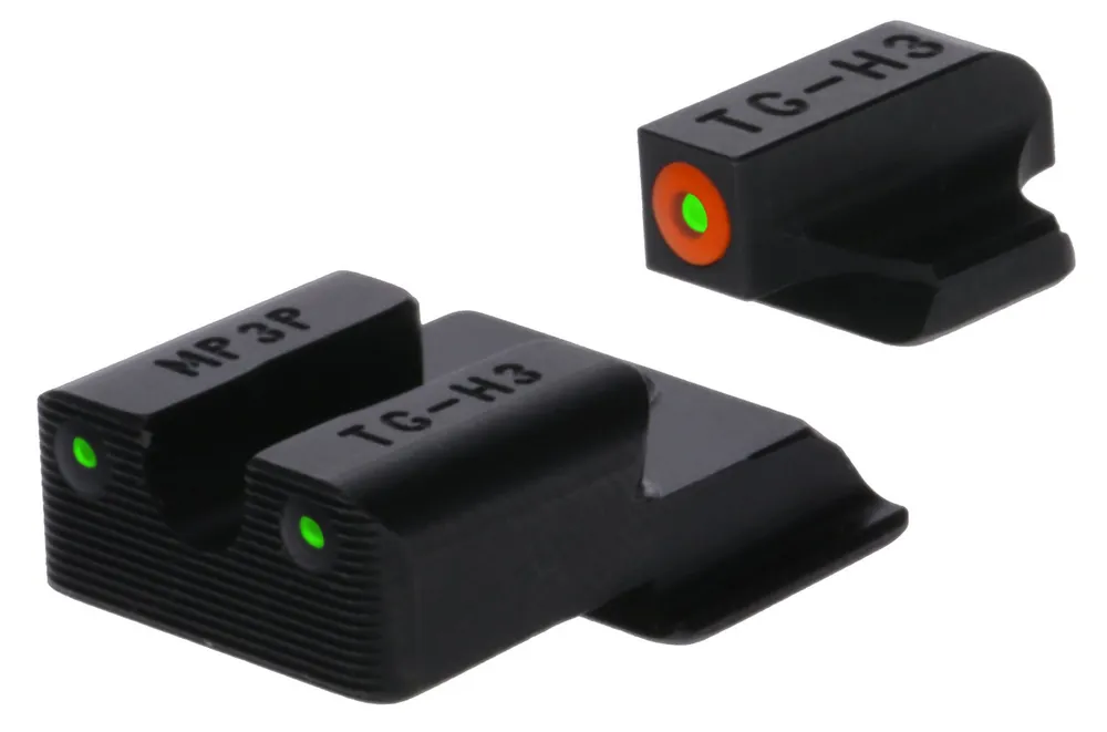 TruGlo Tritium Pro Night Sights Square Green with Orange Outline for S&W M&P Shield EZ 9mm