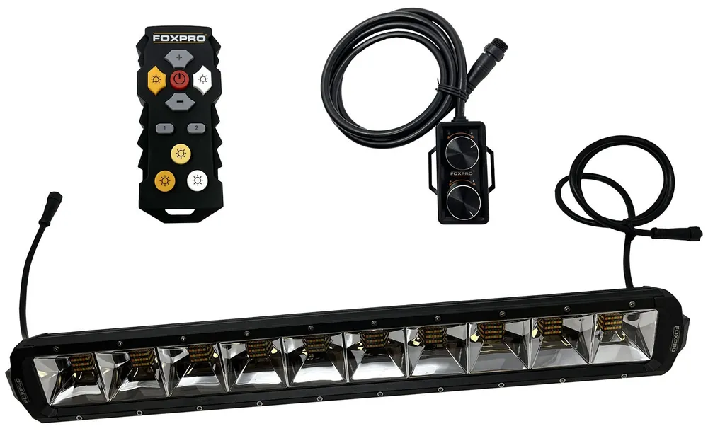 FOXPRO Mudcutter Single Light Kit for Bowfishing Adjustable Intensity/Hue LED Bulbs 12VDC/120VAC Waterproof Black MUDCTKIT