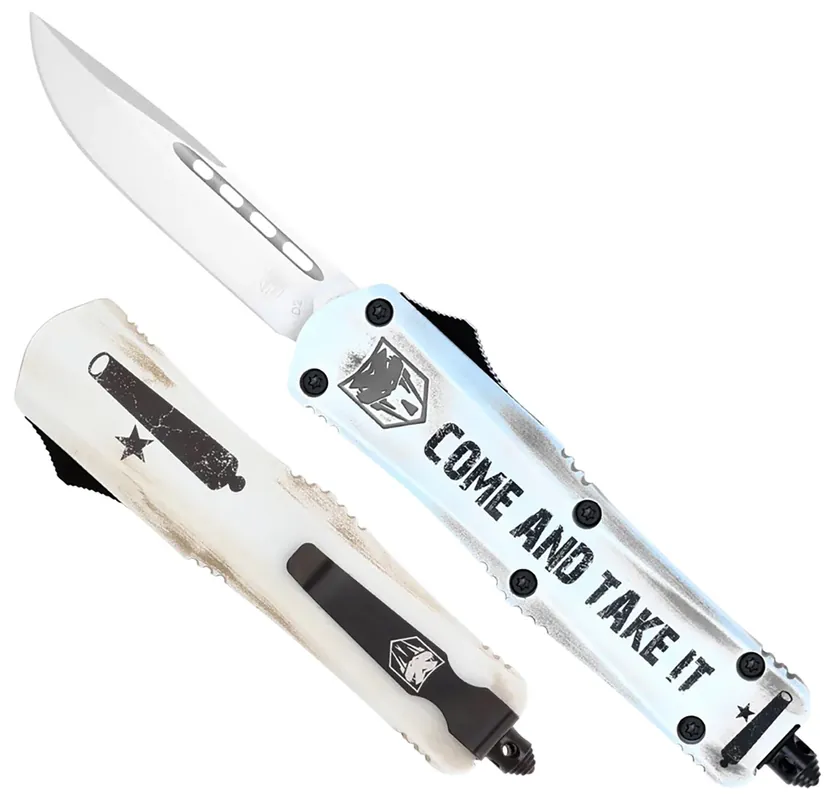 CobraTec Knives FS-3 Come And Take It Small 3" OTF Drop Point Plain D2 Steel Blade