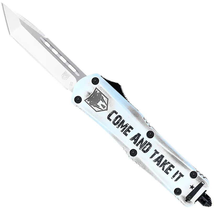 CobraTec Knives S FS-3 Come And Take It Small 3" OTF Tanto Plain D2 Steel Blade