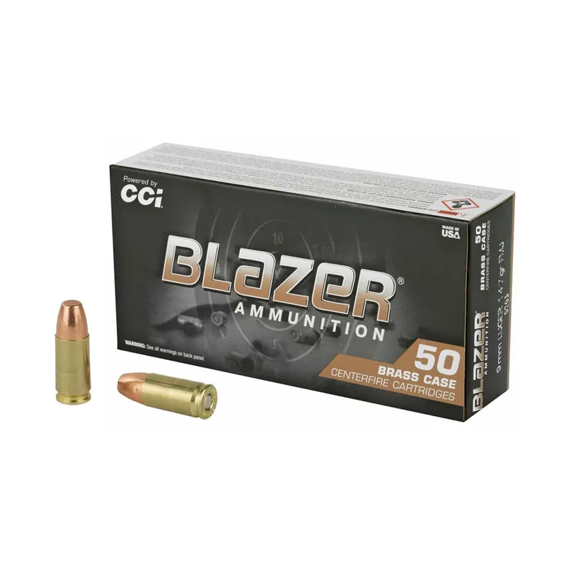 CCI Blazer Brass 9mm Luger 147gr FMJ 50rd Box